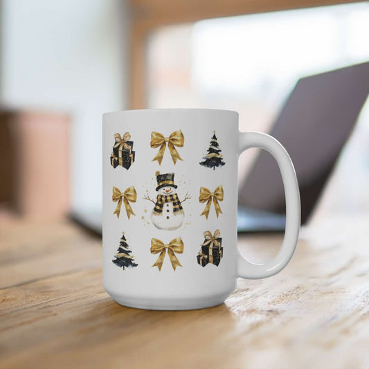 Black & Gold Christmas Snowman Coquette