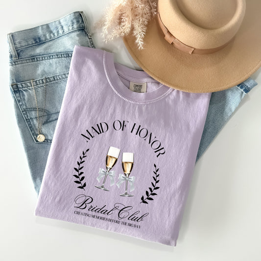 Maid Of Honor Bridal Social Club Tee