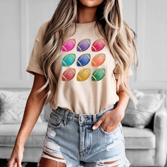 Colorful Football Tee