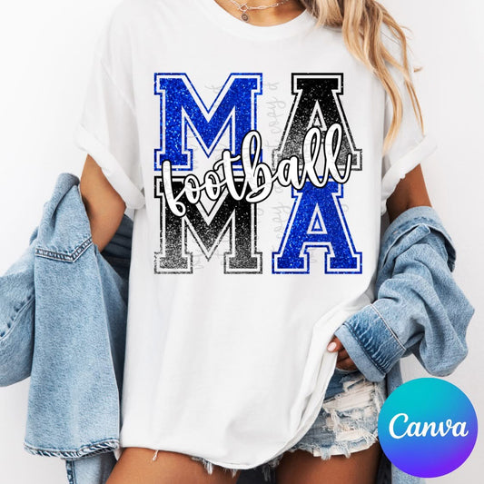 Script Stacked Football Mama Tee