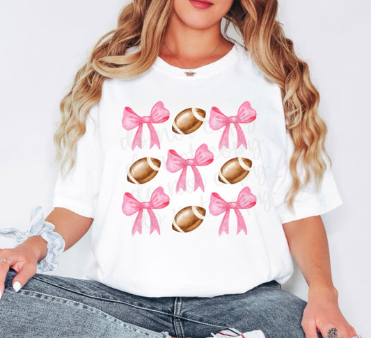 Pink Coquette Football Tee