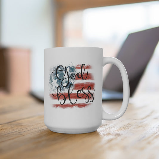 God Bless American Flag Mug