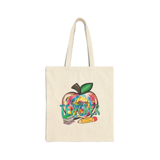 Blessed Teacher Canvas Tote