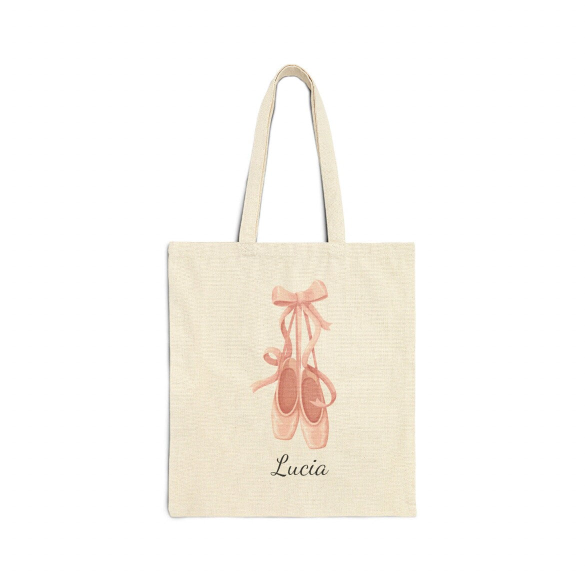 Custom Name Ballet Slipper Canvas Tote